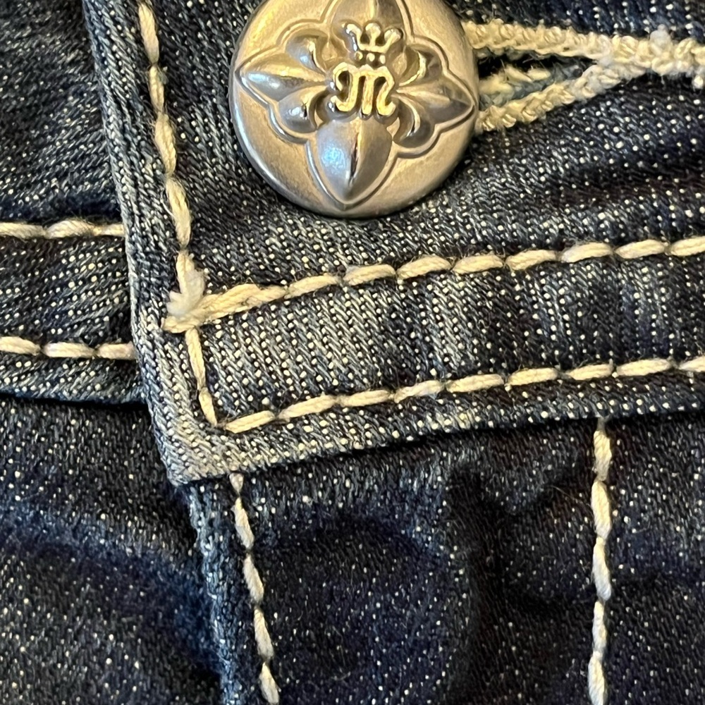 Miss Me Blue Jean Shorts with Distressed Details - Picture 6 of 6